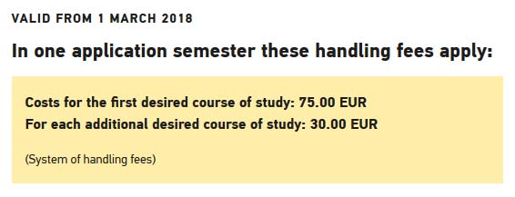 uni-assist: Processing fee